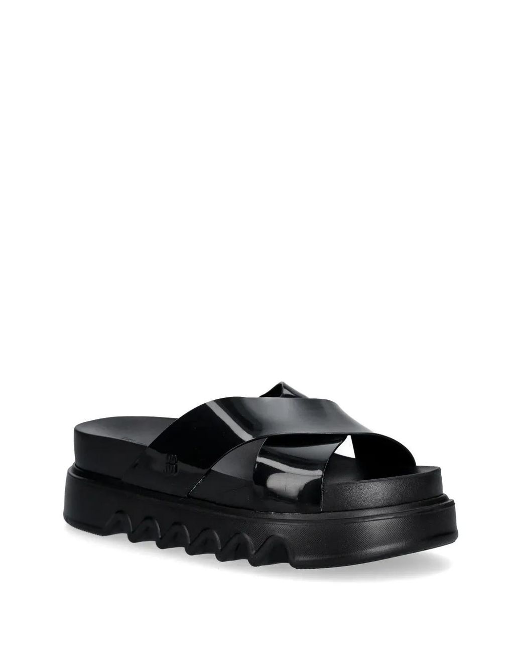 Melissa Black Cozy Cross Platform Slides