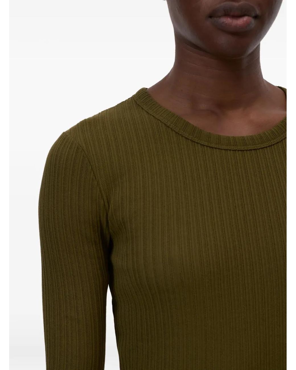 Closed Green Crewneck Long Sleeve Top