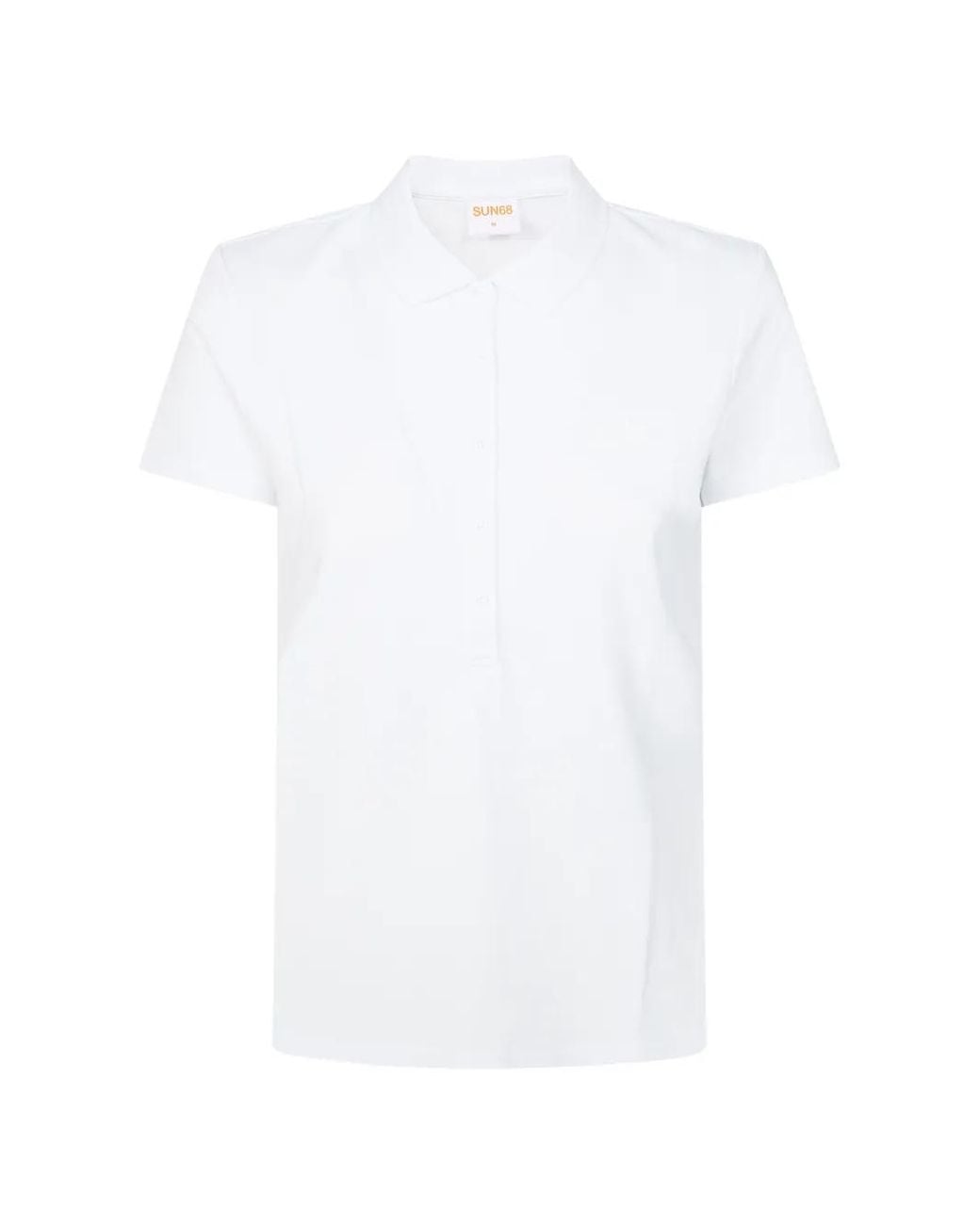 Sun 68 White Buttoned Polo Top