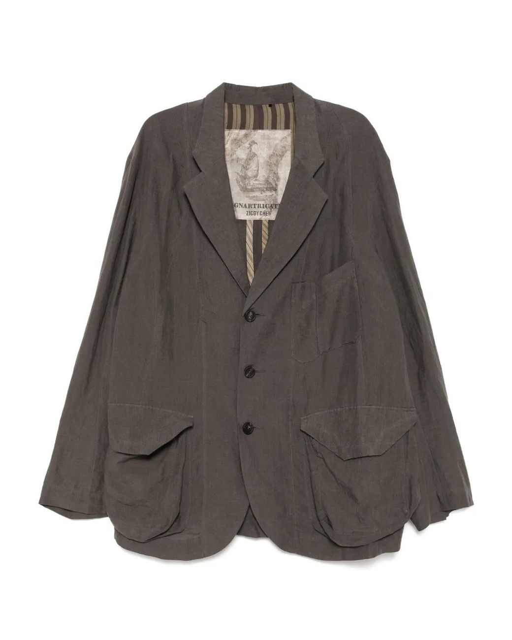 Ziggy Chen Gray Single-Breasted Blazer for men