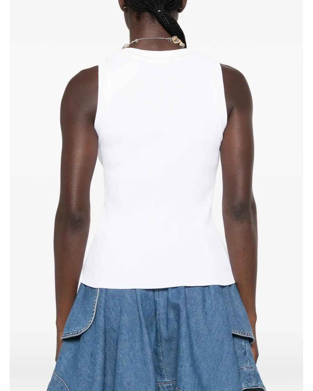 Loewe Anagram Tanktop Van Stretch Viscose in het White