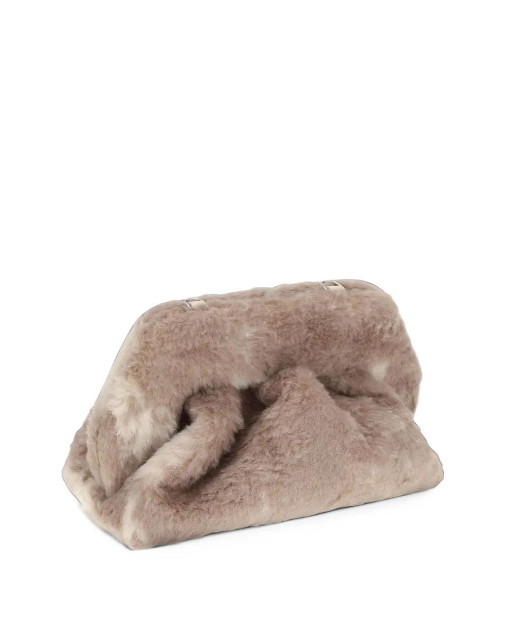 THEMOIRÈ Natural Medium Bios Faux-Fur Clutch Bag