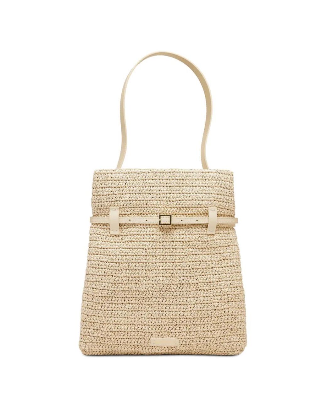 MANU Atelier Natural Tote Du Jour Crochet Leather Tote Bag