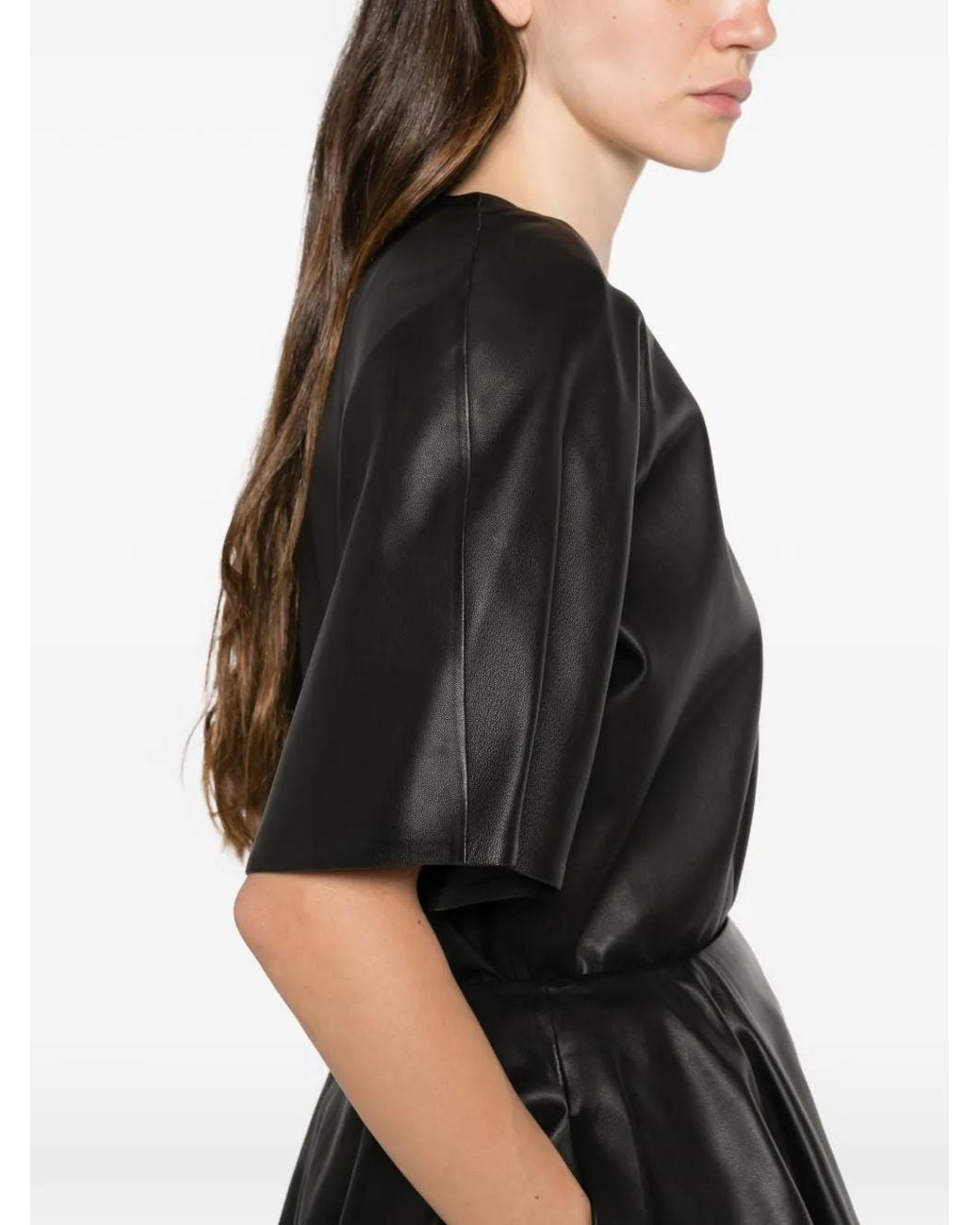 Totême Black Cocoon Leather Top