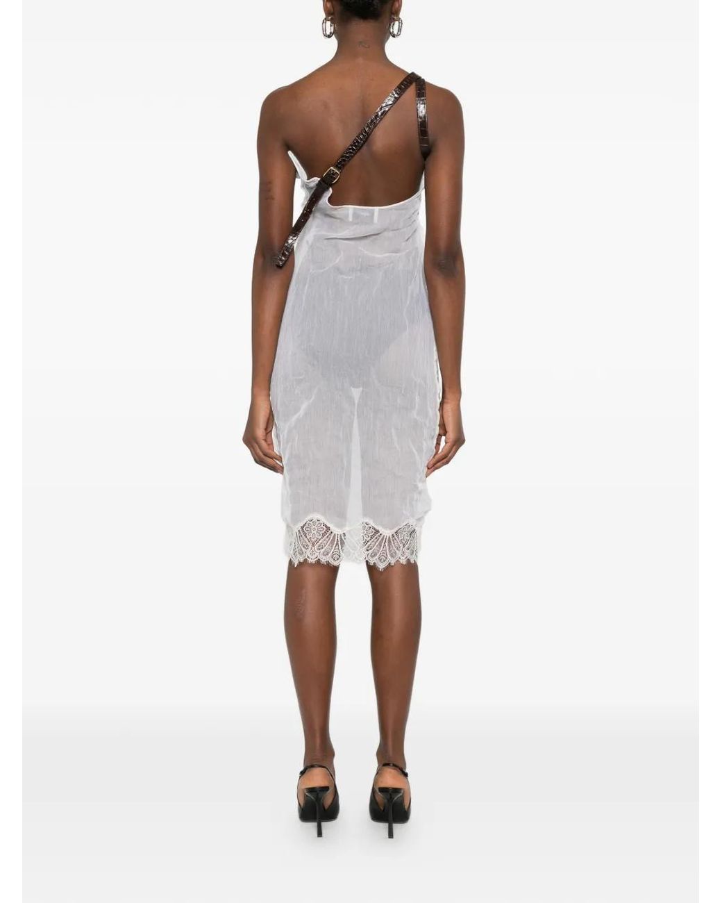 Coperni White Wrinkled Mini Dress