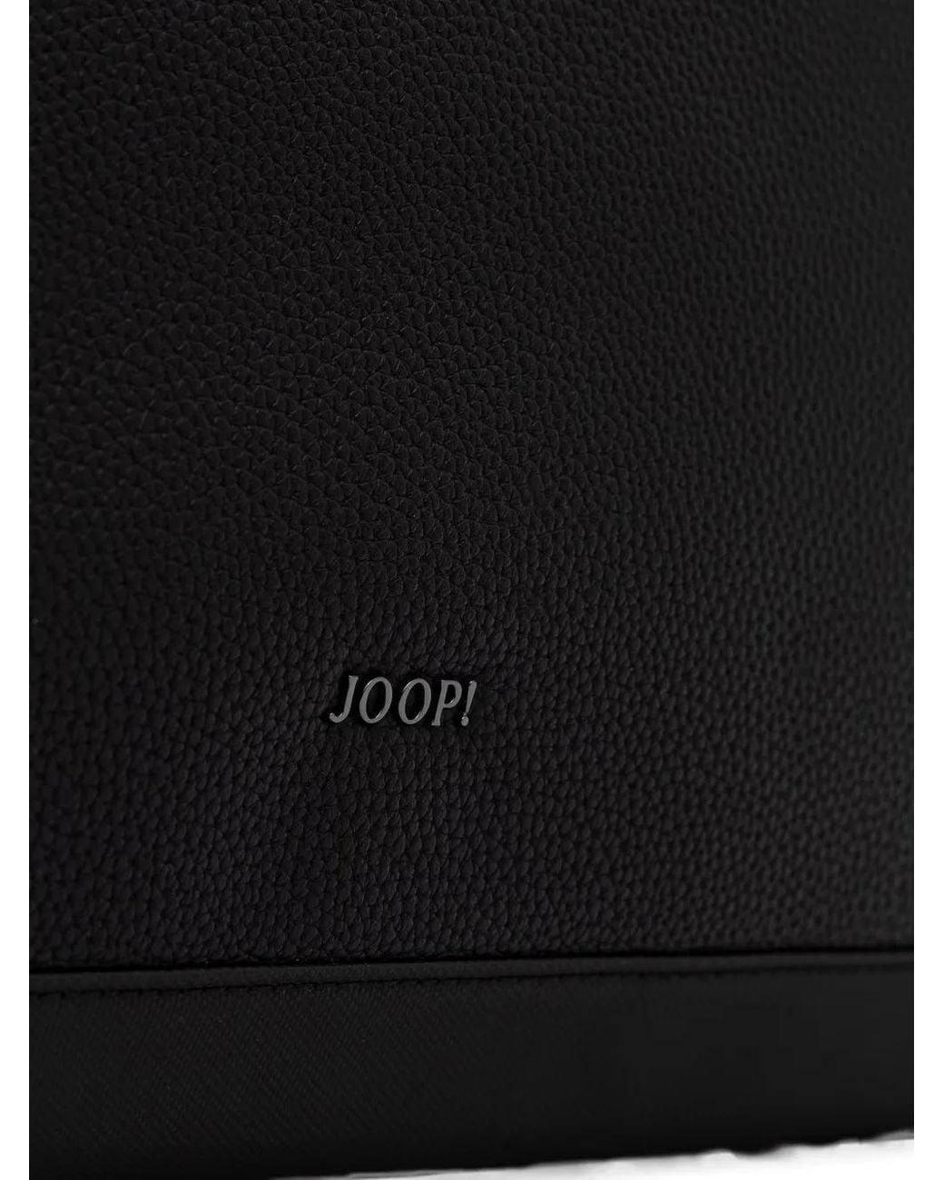 Joop! Black Lanciano Logo-Plaque Pebbled-Panel Holdall Bag for men