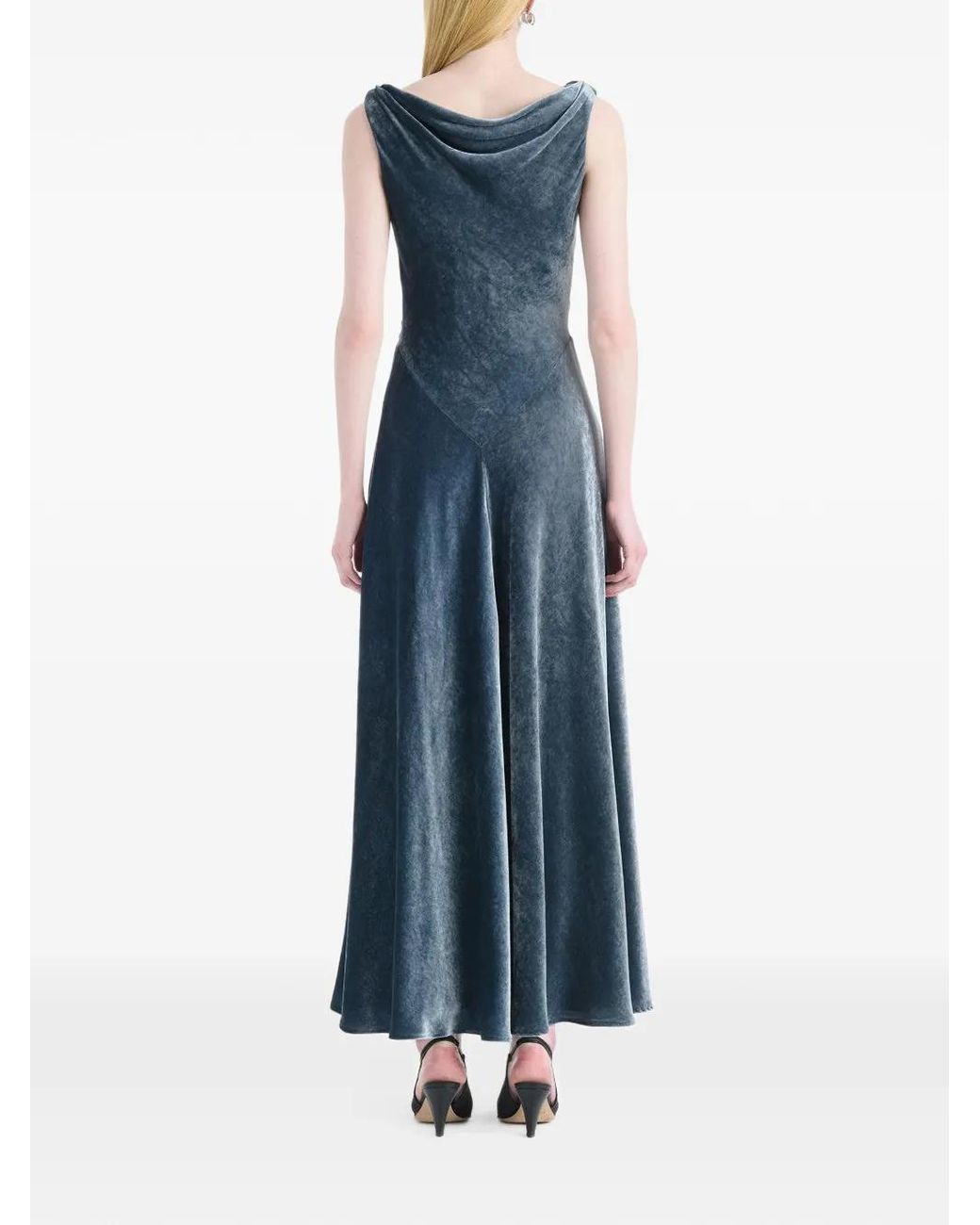 Altuzarra Blue Drina Velvet Maxi Dress