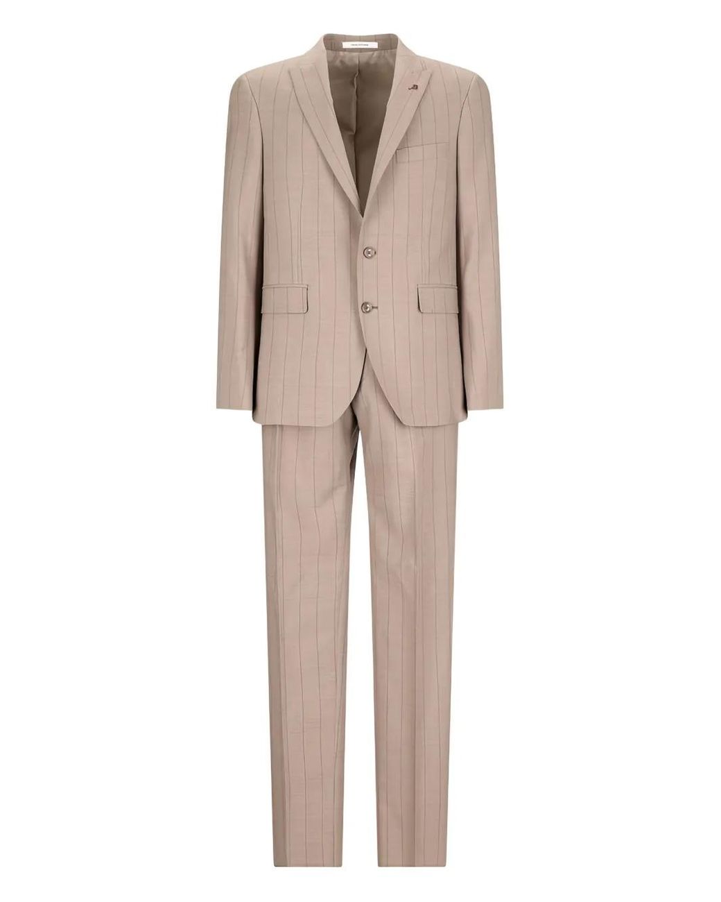 Tagliatore Natural Pinstripe-Pattern Single-Breasted Suit for men