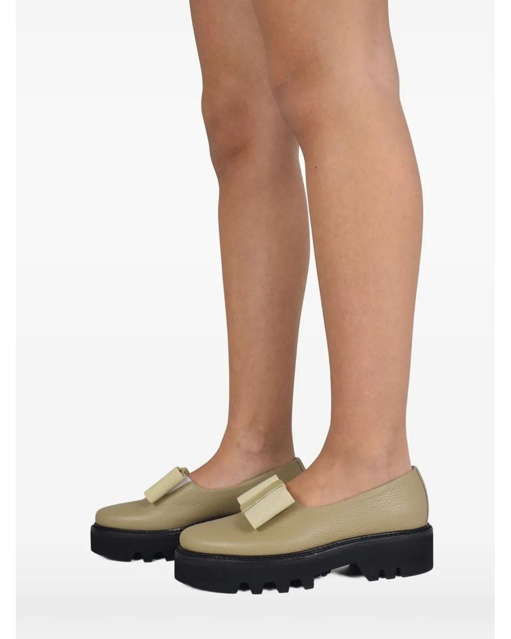 Walter Steiger Gray Bow Leather Loafers