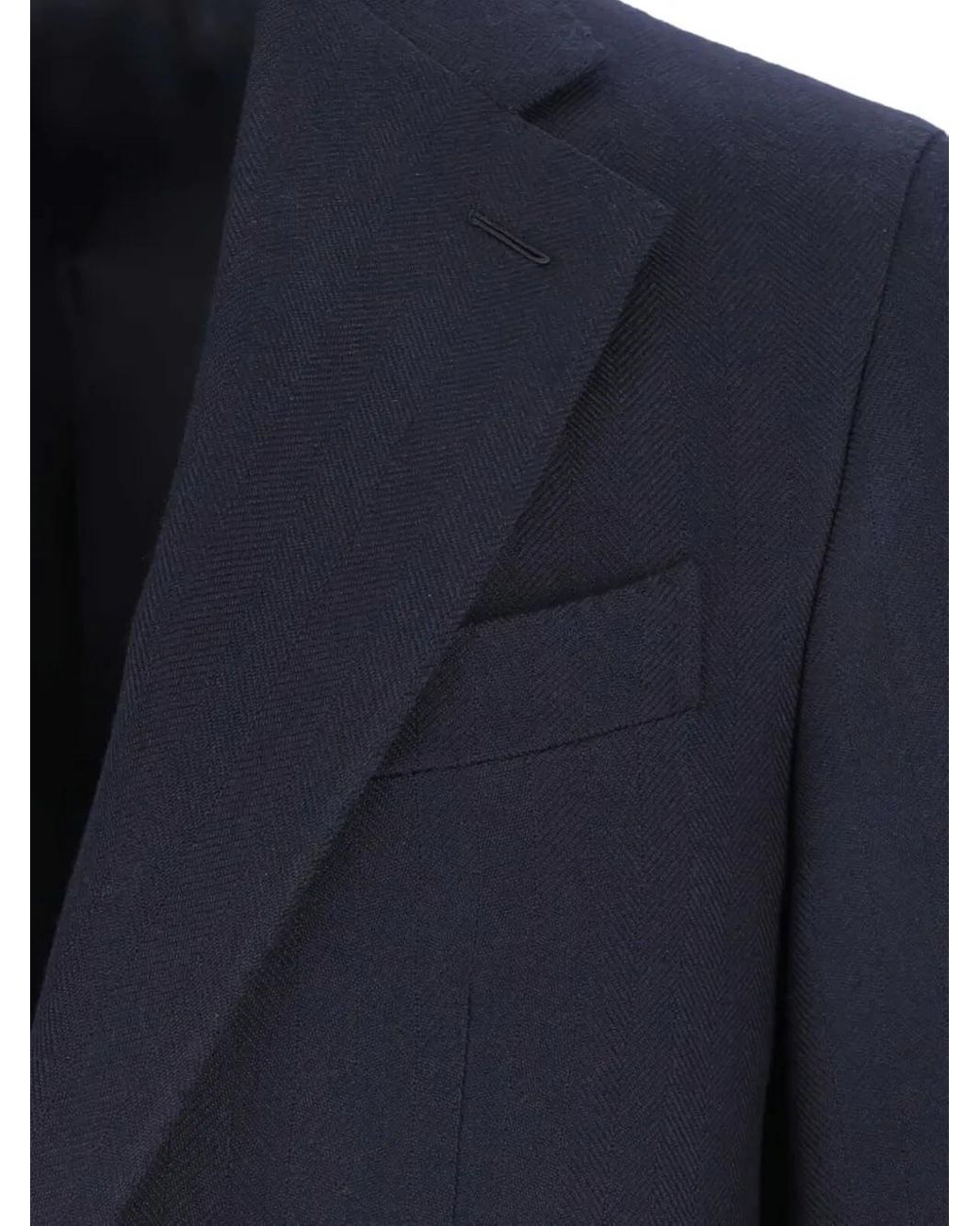 Caruso Blue Single-Breasted Blazer for men