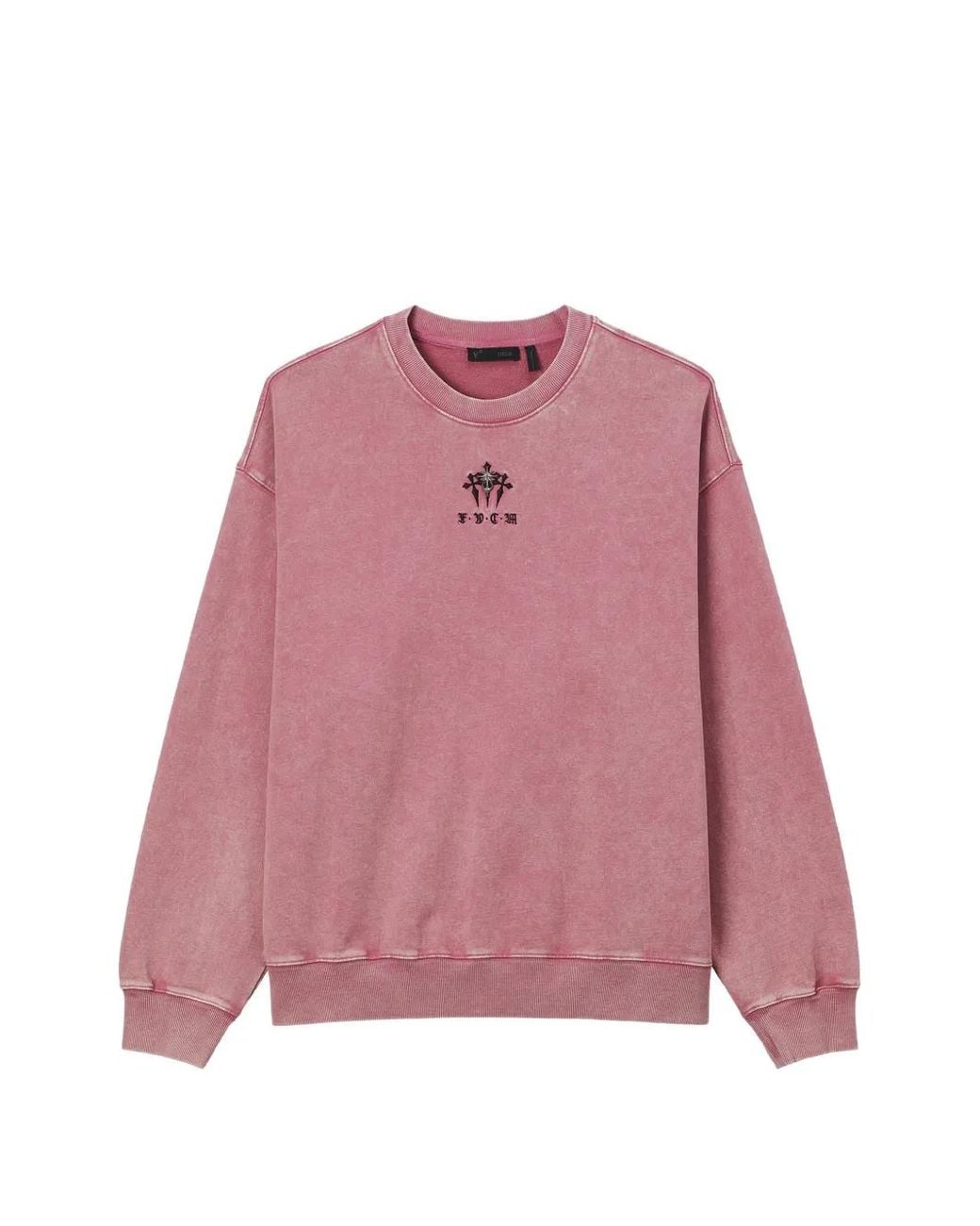 FIVE CM Pink Logo-Print Acid-Wash Sweatshirt for men