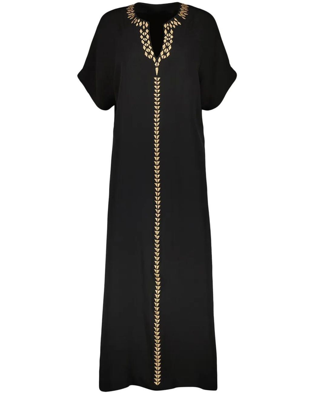 Yves Salomon Black Embroidered Silk Dress