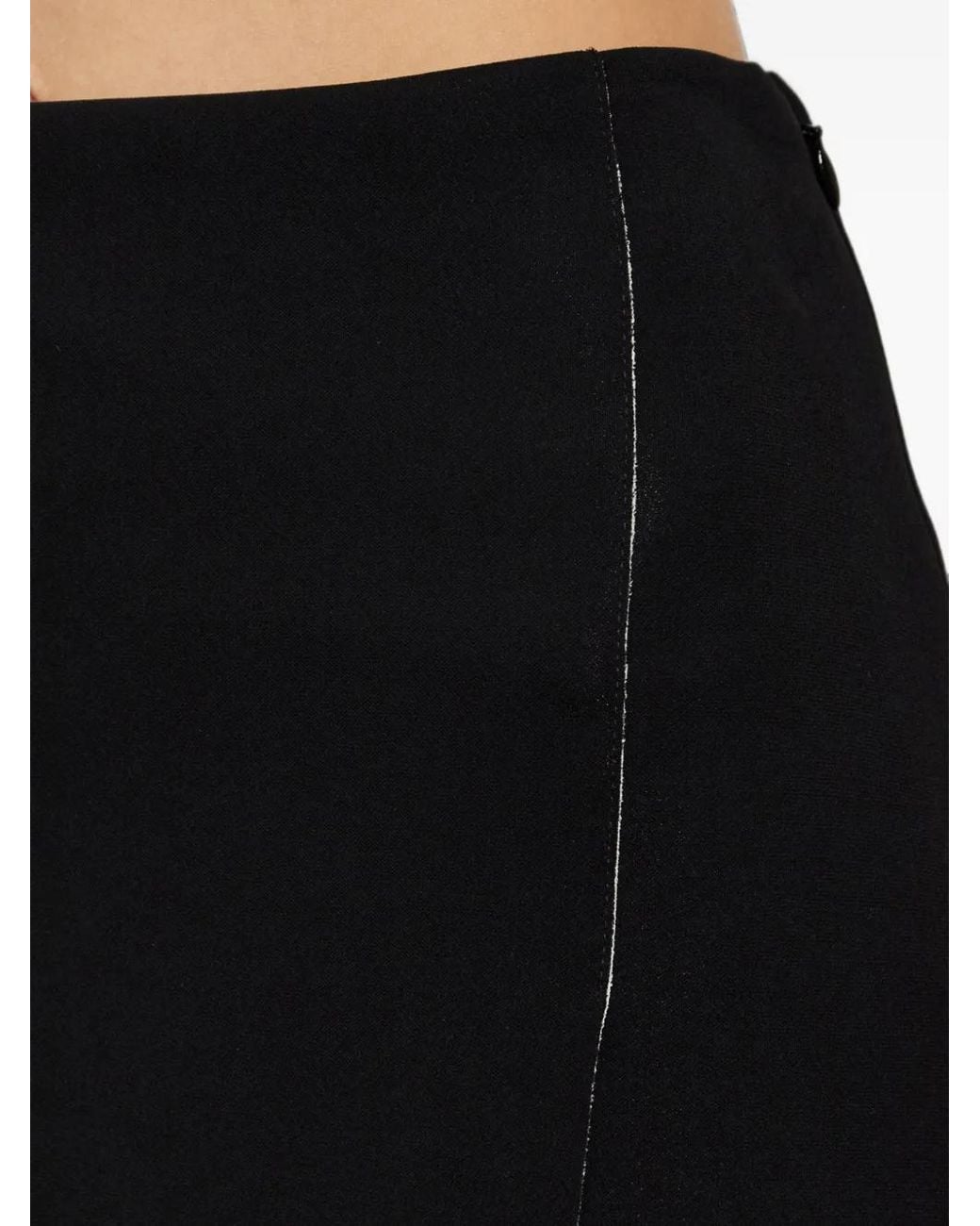 Jil Sander Black Midi Raw-Hem Skirt