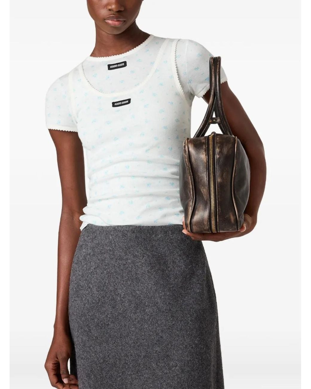 Miu Miu White Cotton Tank Top