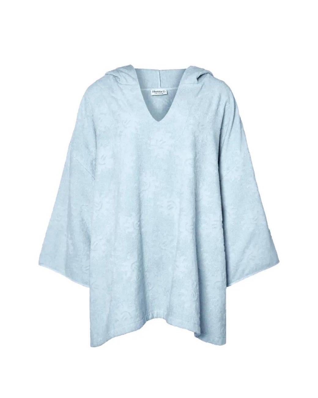Hunza G Blue Sunny Hooded Poncho