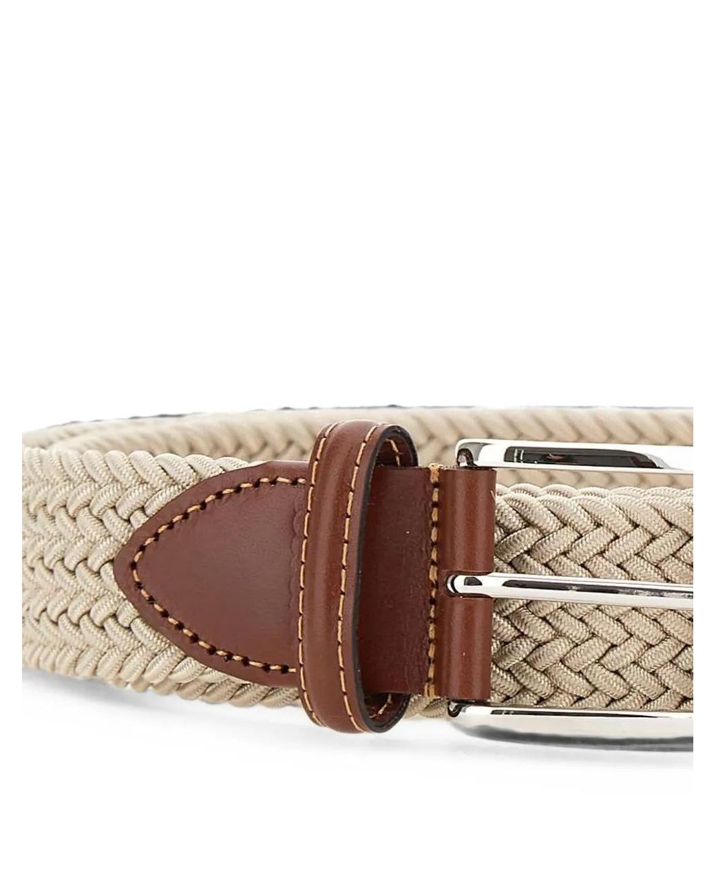 Athison Natural Summer Woven Buckle Belt for men