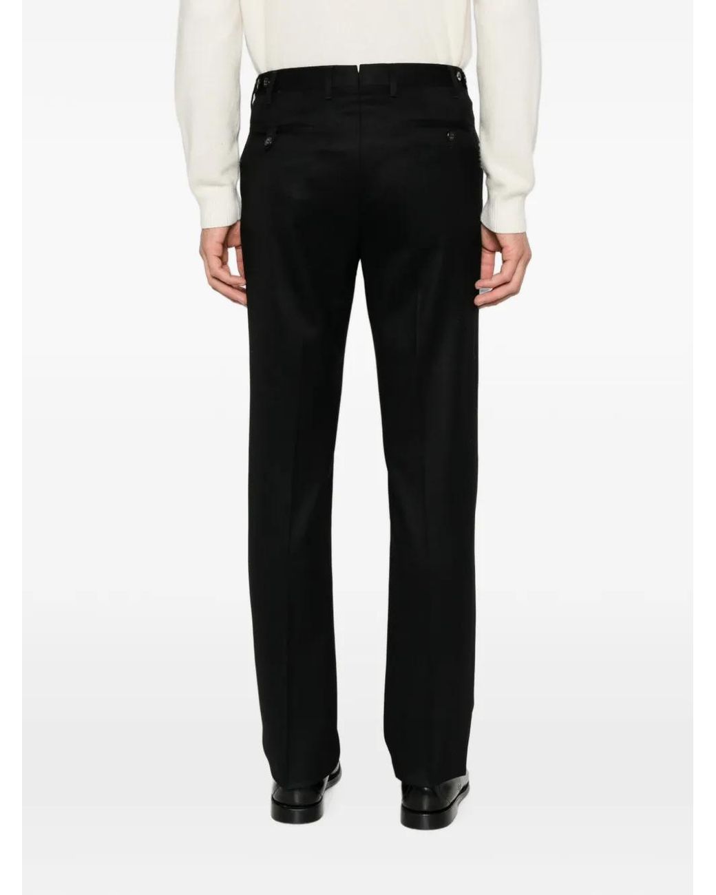 Corneliani Black Pressed-Crease Tailored Trousers for men