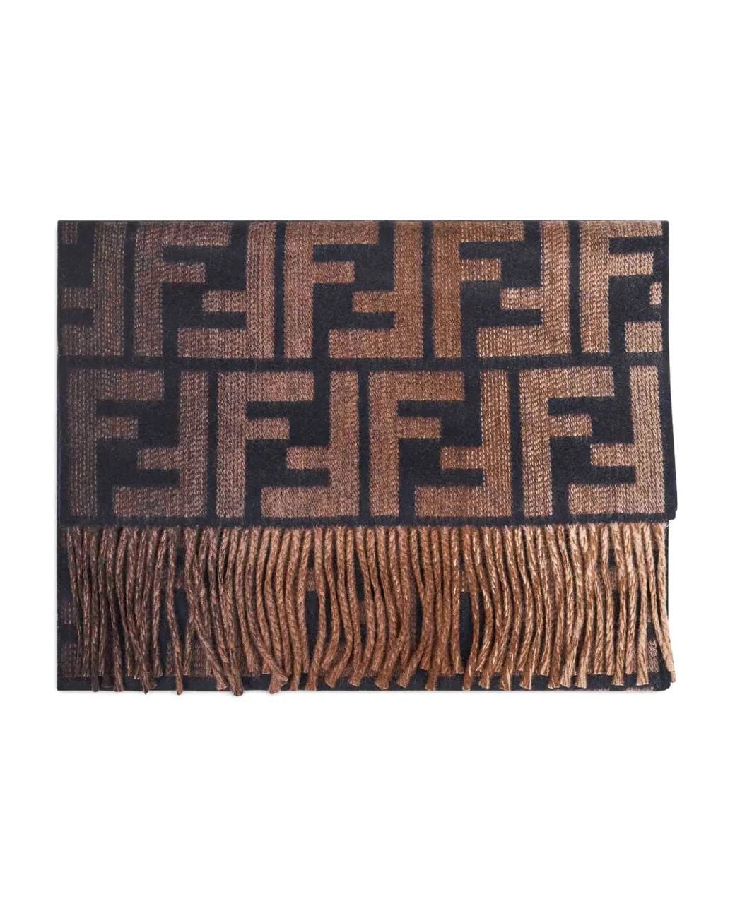 Fendi Brown Gradient Jacquard Scarf for men