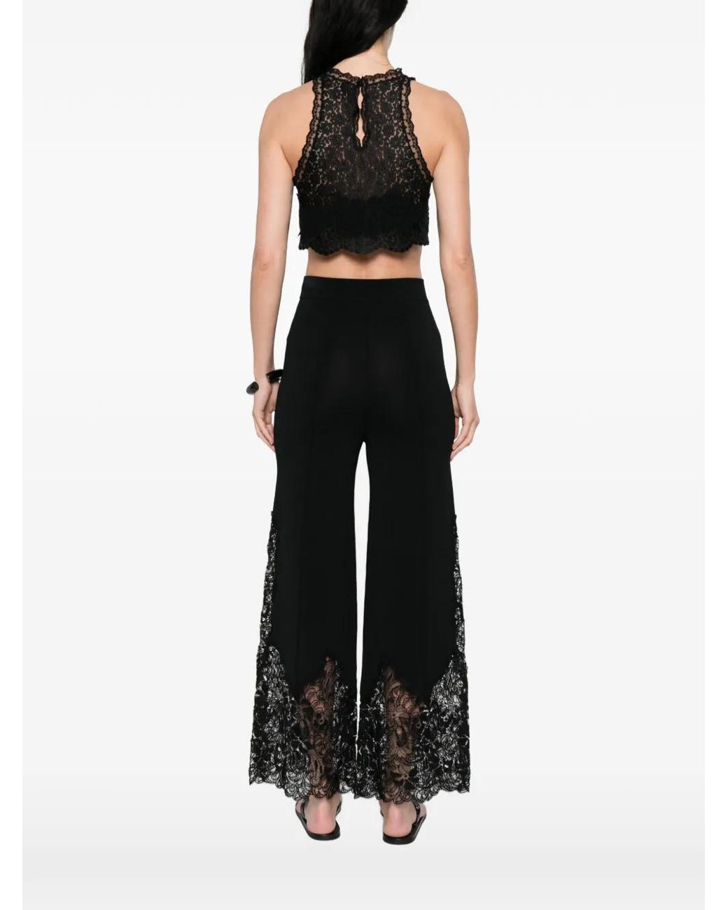 Ermanno Scervino Black Embroidery Tank Top