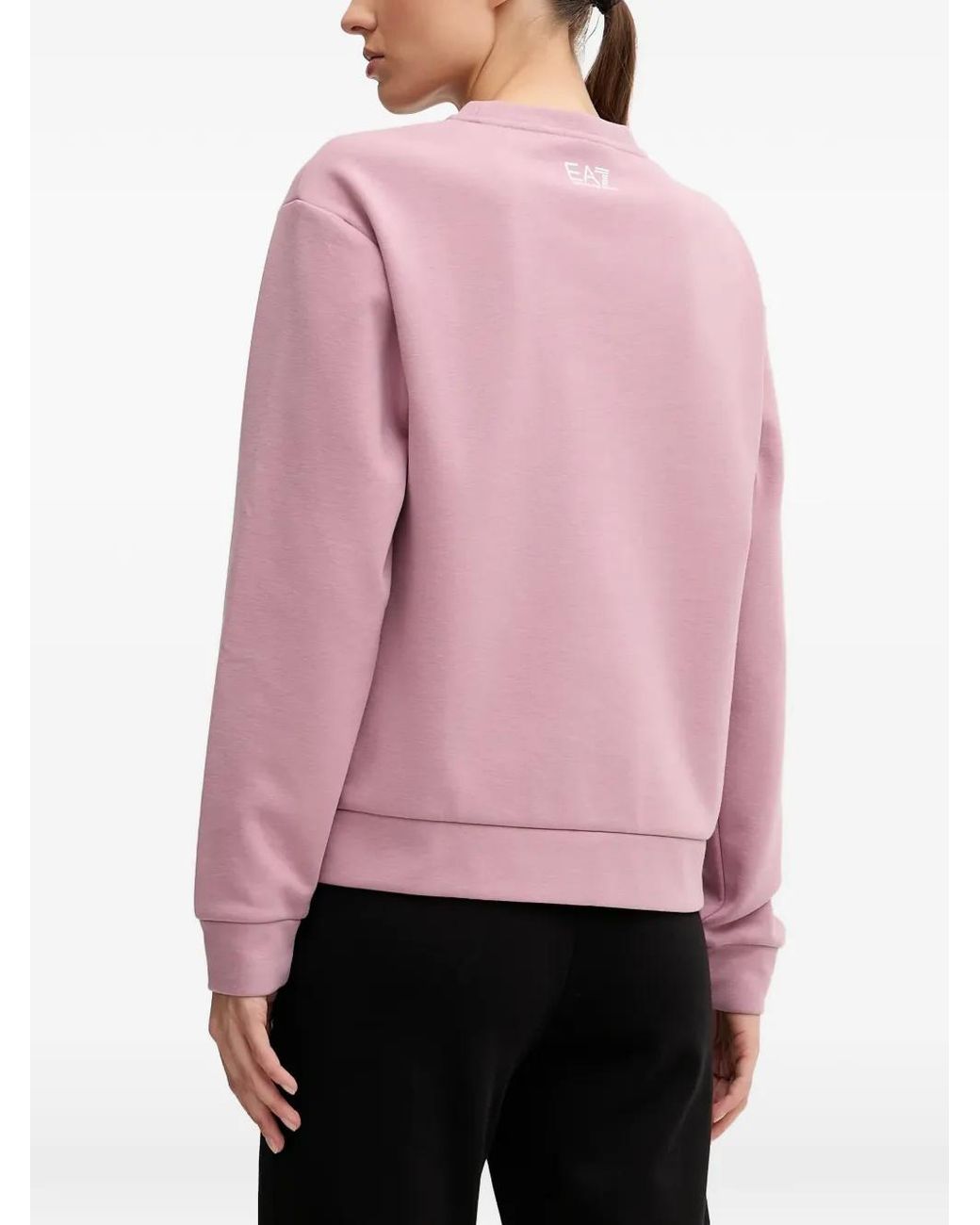 EA7 Pink Logo-Print Sweatshirt
