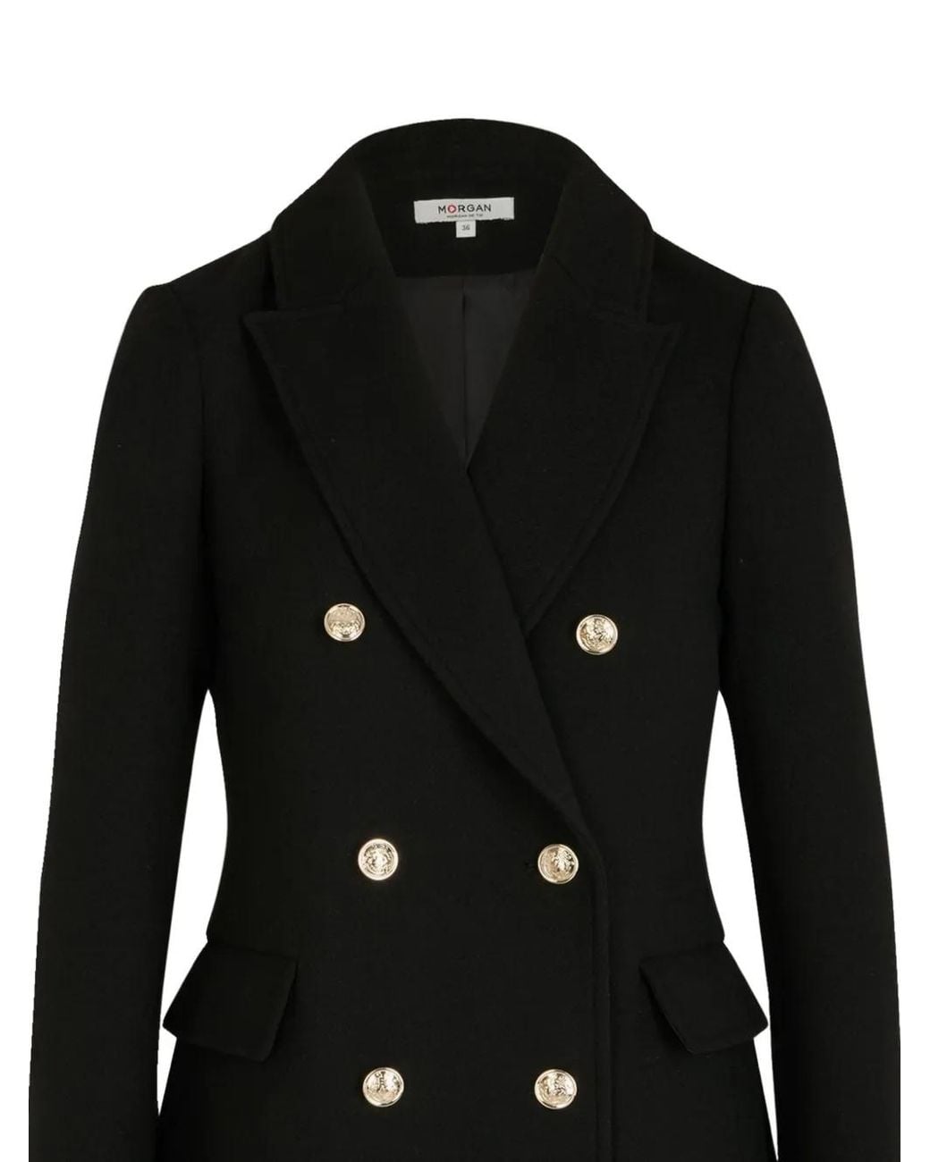 Morgan Black Manteau À Boutonnière Croisée