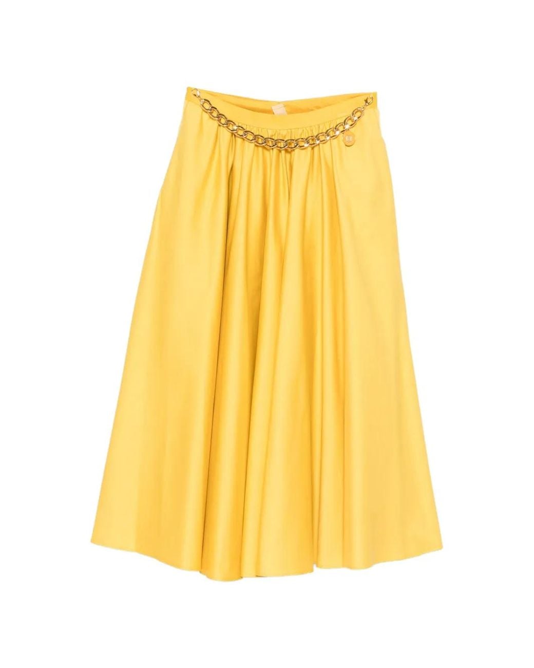 Elisabetta Franchi Yellow Sun Cotton Skirt