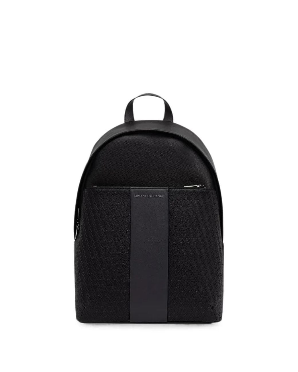 ARMANI EXCHANGE Black Logo-Embossed Backpack for men