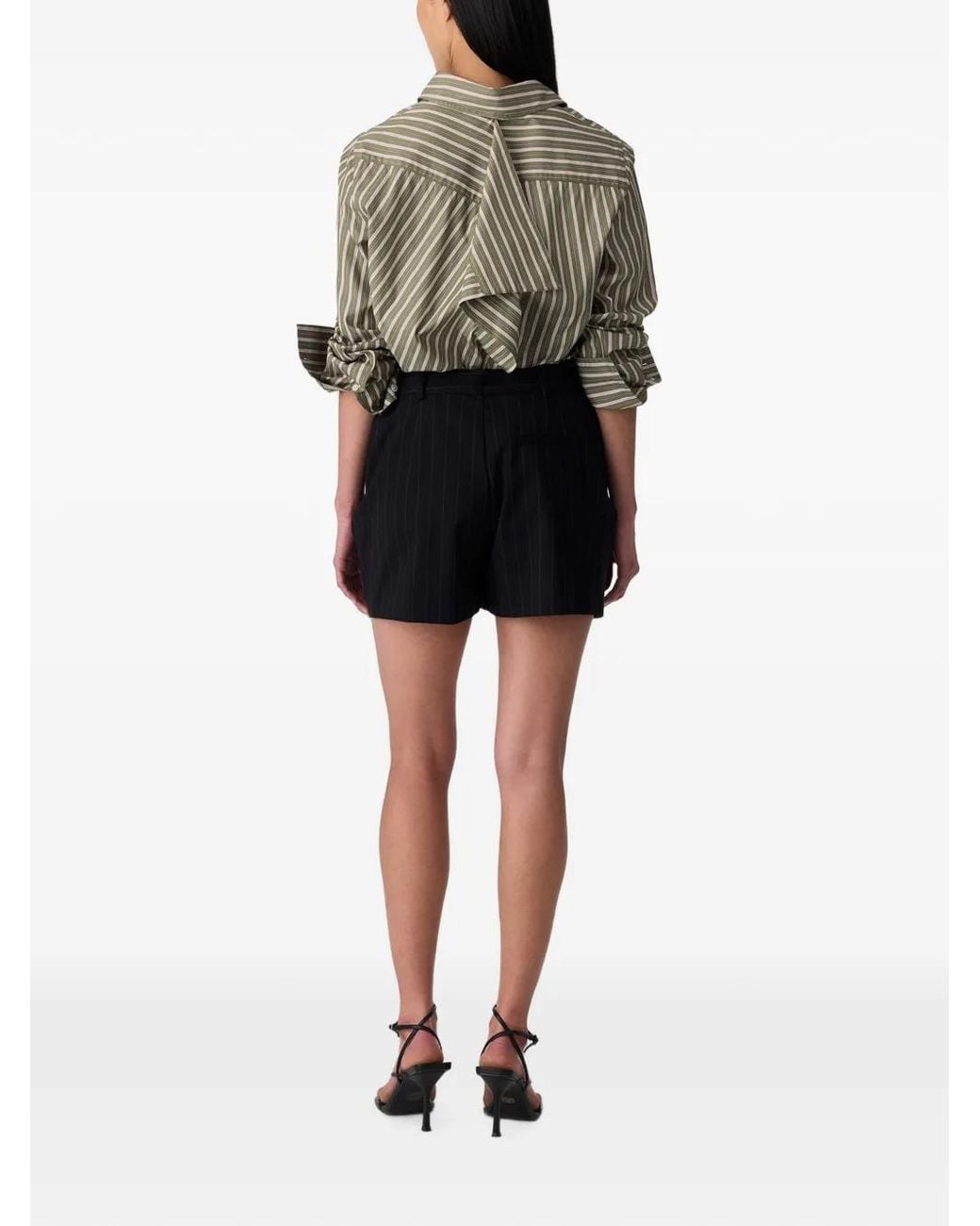 Monse Green Striped Back-Detail Shirt