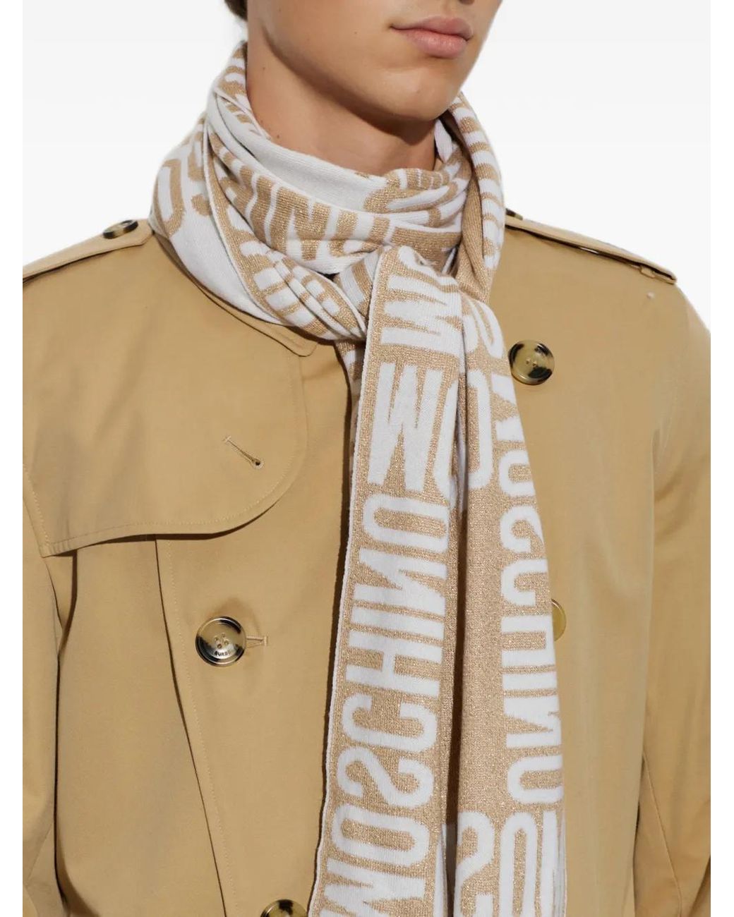 Moschino Natural Scarf With Lurex Thread