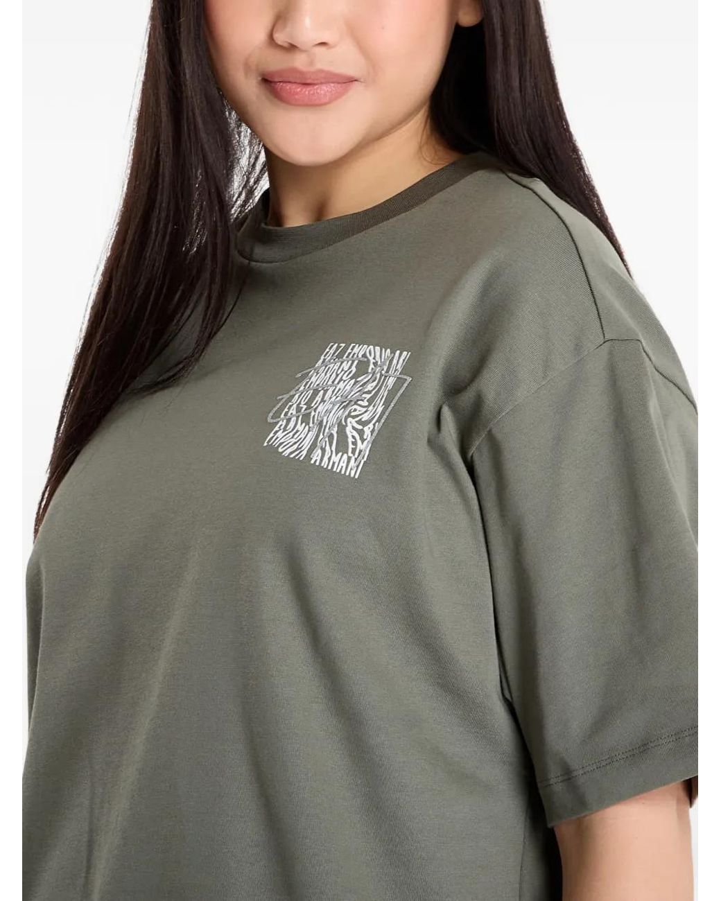 Camiseta Con Logo Estampado EA7 de color Gray