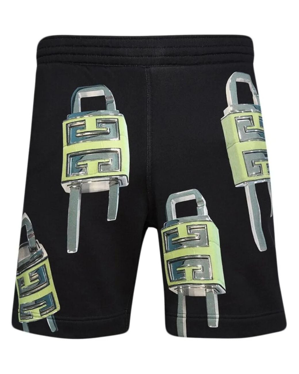 Givenchy Black 4G Padlock-Print Bermuda Shorts for men