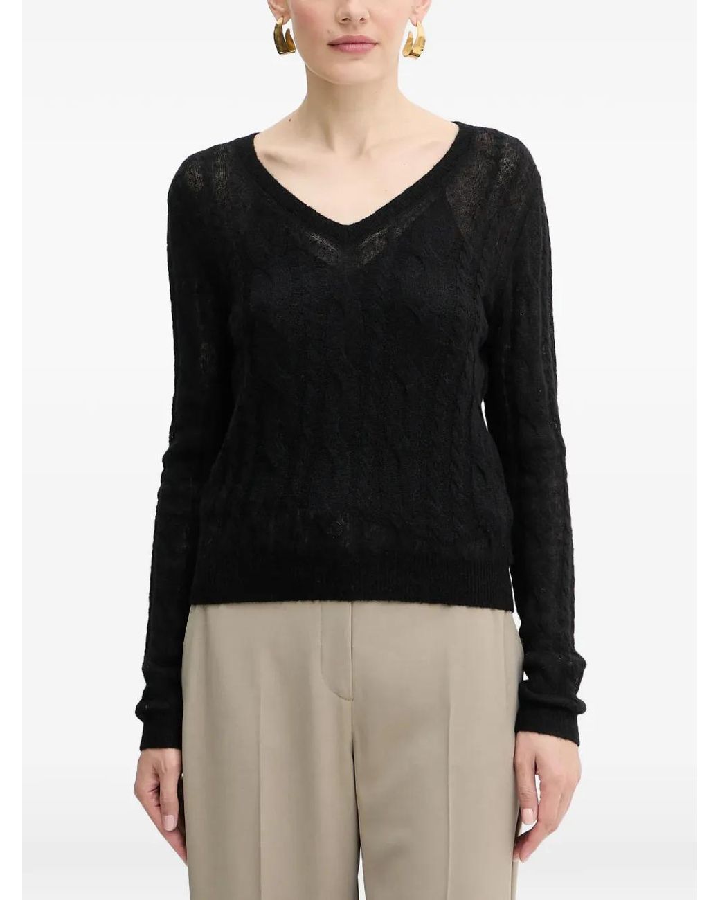 Guess Black V-Neck Sweater
