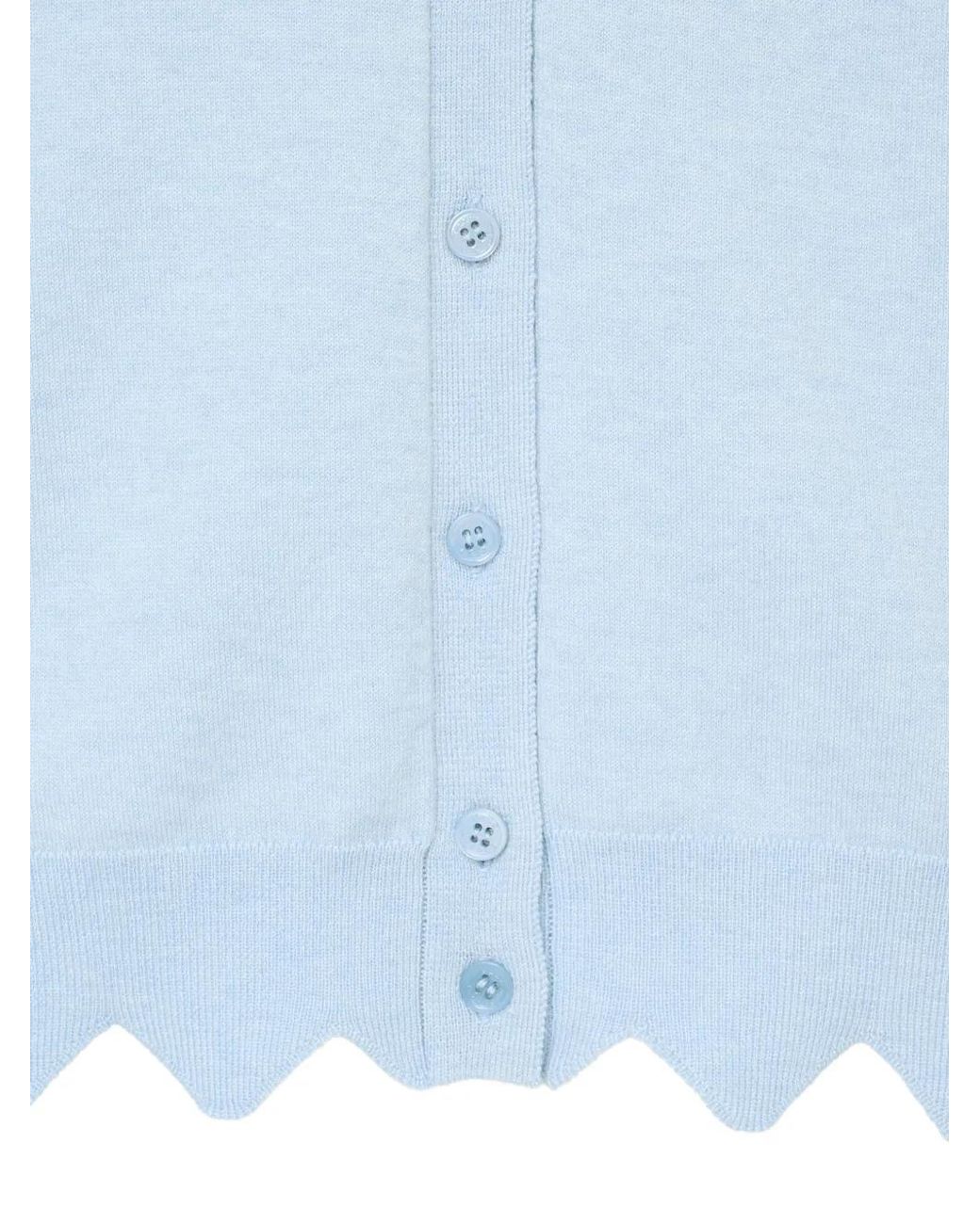 Marc Jacobs Blue Scallop-Trim Cardigan