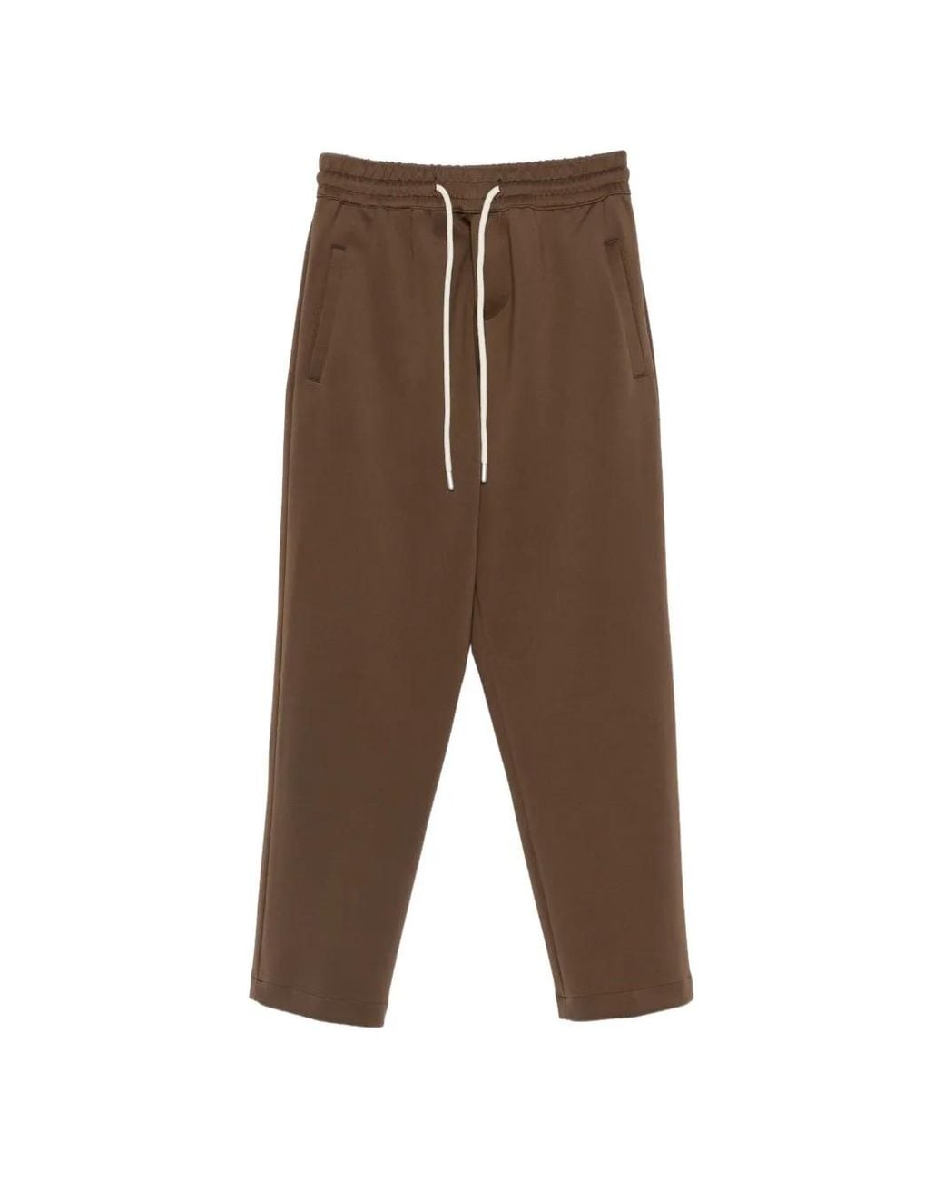 Yes London Brown Drawstring-Waist Track Pants for men