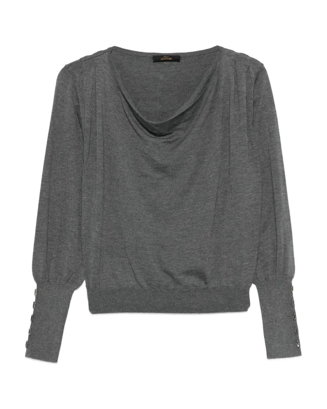 Twinset Gray Long-Sleeve Top