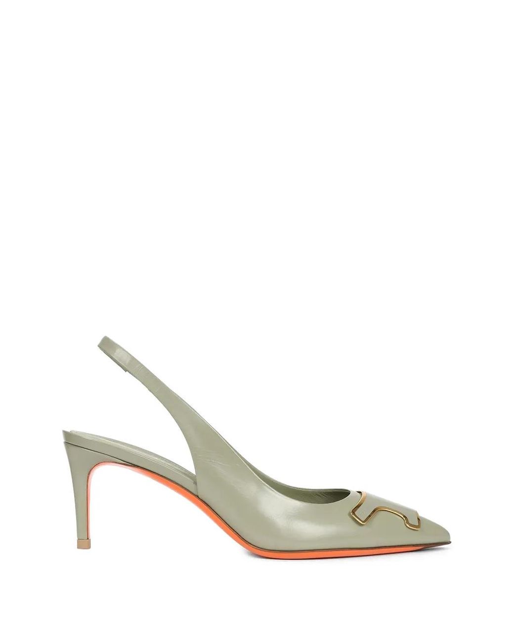 Santoni Metallic Detail Slingback Pumps