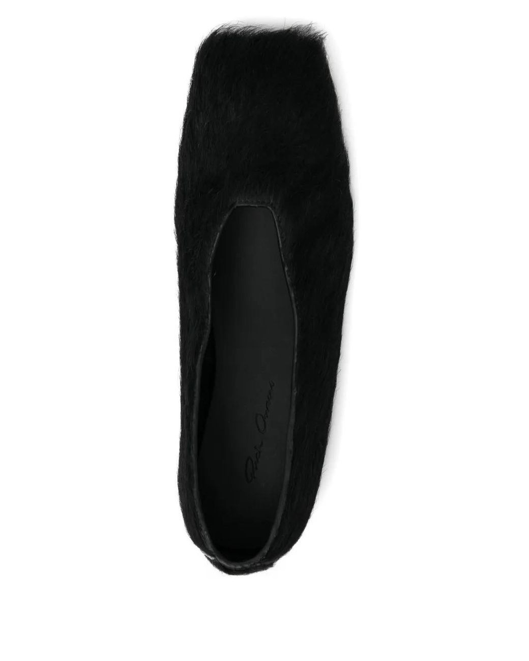 Rick Owens Black Leather Ballet Flats