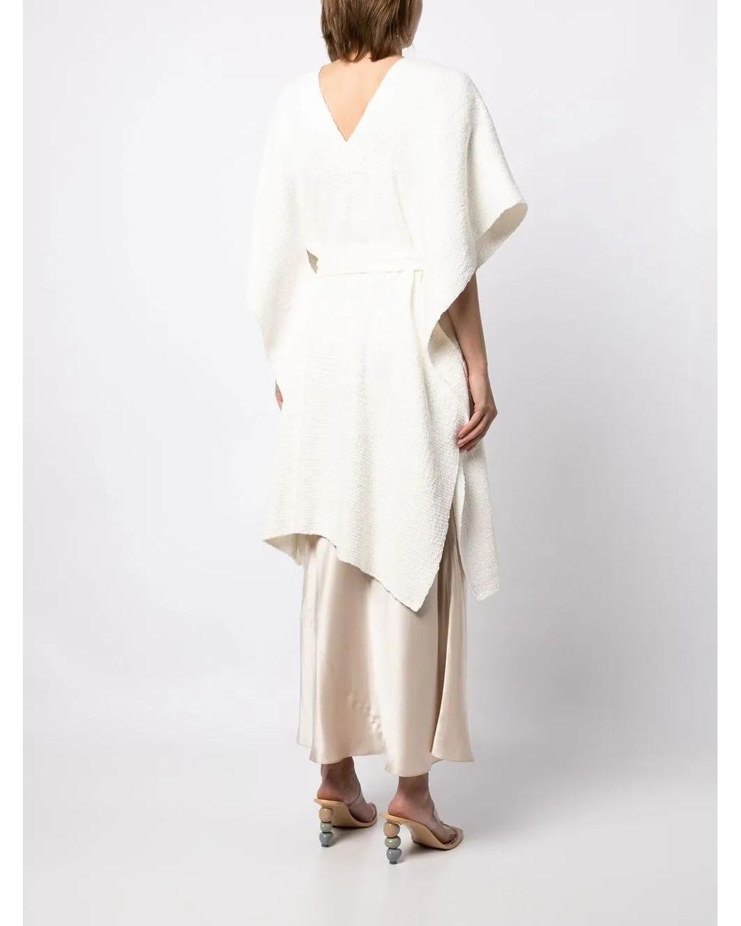 Voz White V-Neck Cotton Dress
