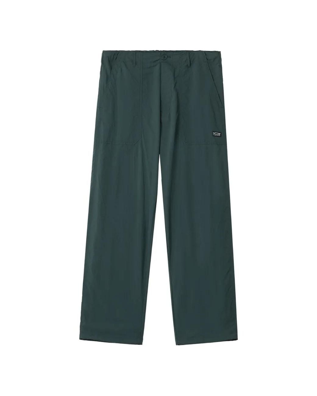 Chocoolate Green Logo-Patch Trousers for men