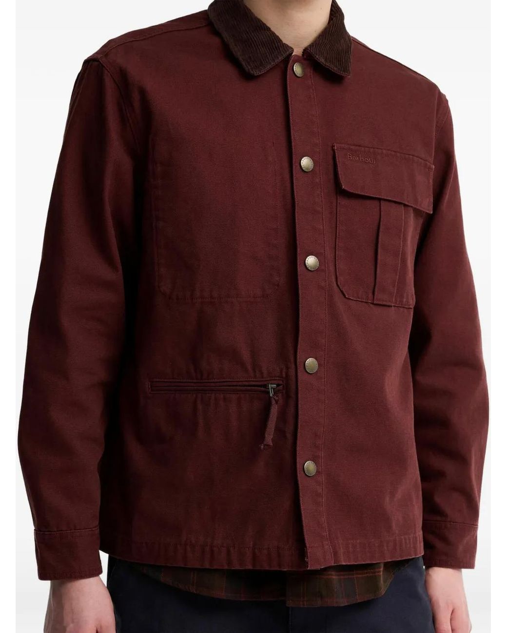 Barbour Red Ursula Corduroy-Collar Overshirt for men