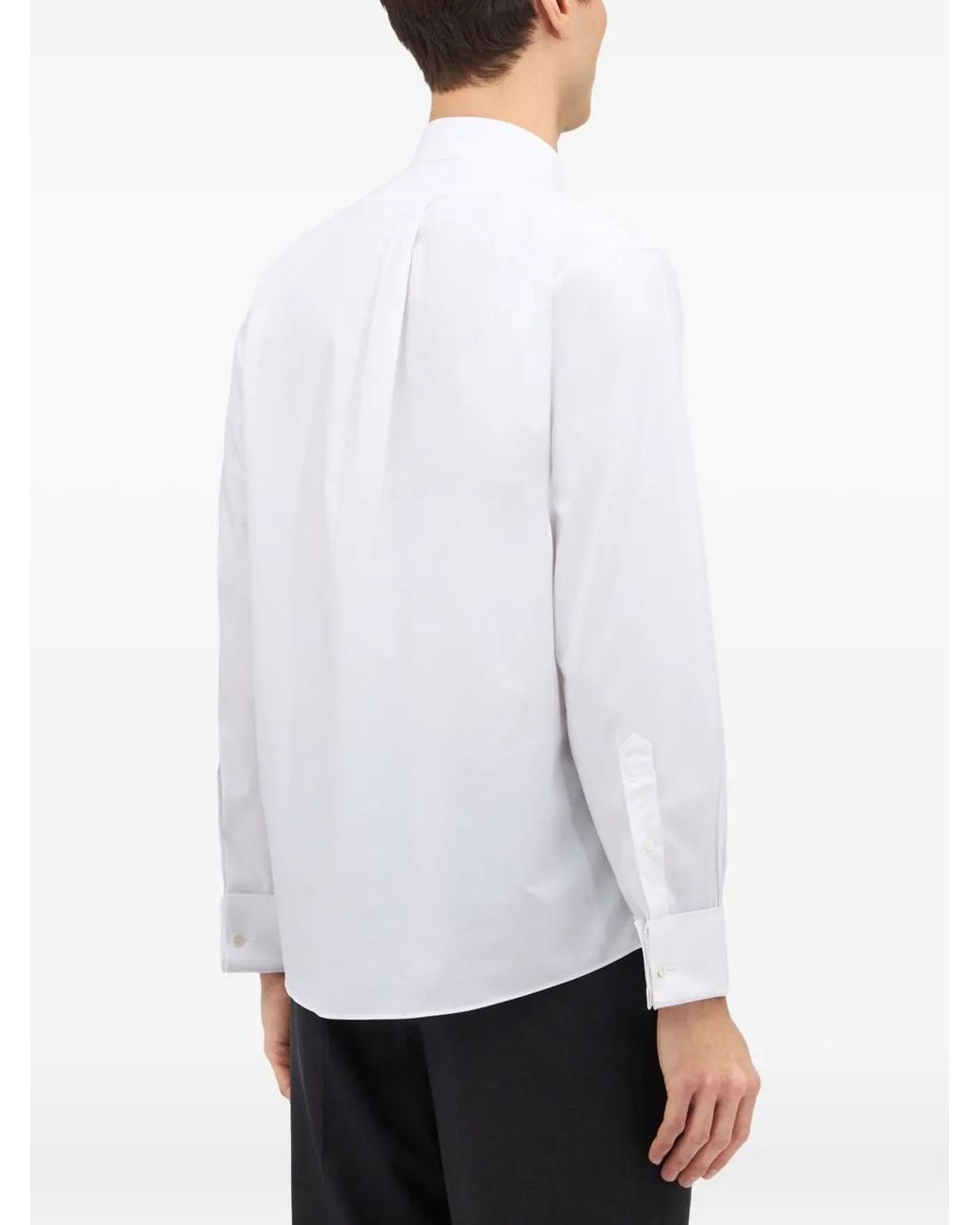 Brooks Brothers White Collar Pleated-Detail Shirt for men