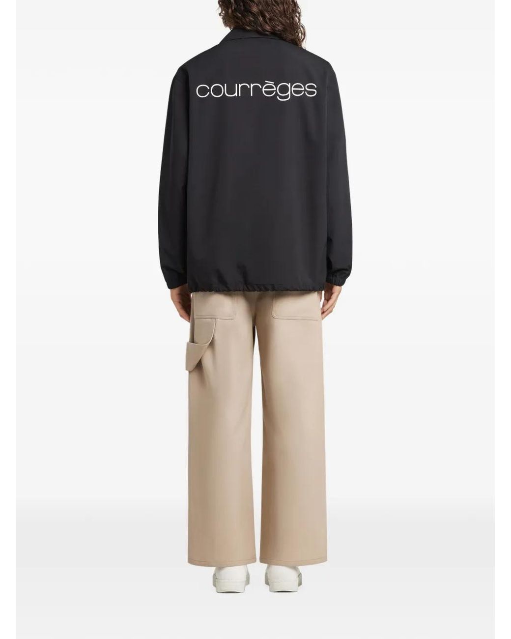 Courreges Black Printed Coach Jacket for men