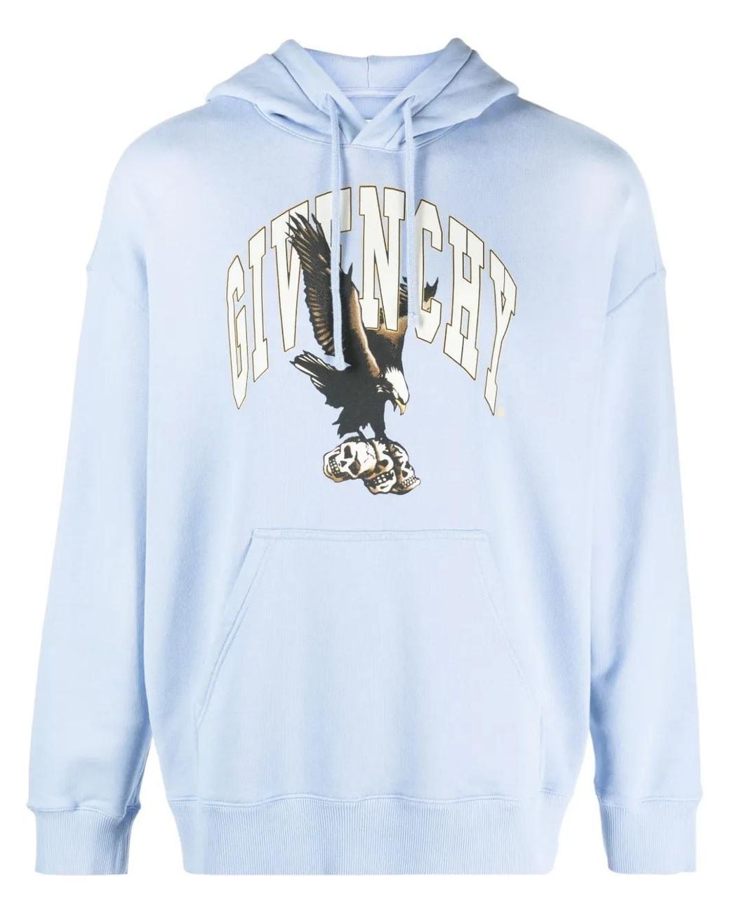 Givenchy Blue Slim-Fit Eagle-Graphic Cotton Hoodie for men