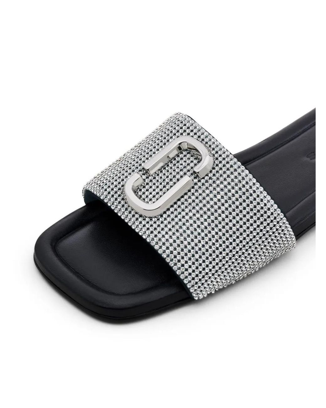 Marc Jacobs Black Rhinestone J Marc Sandals