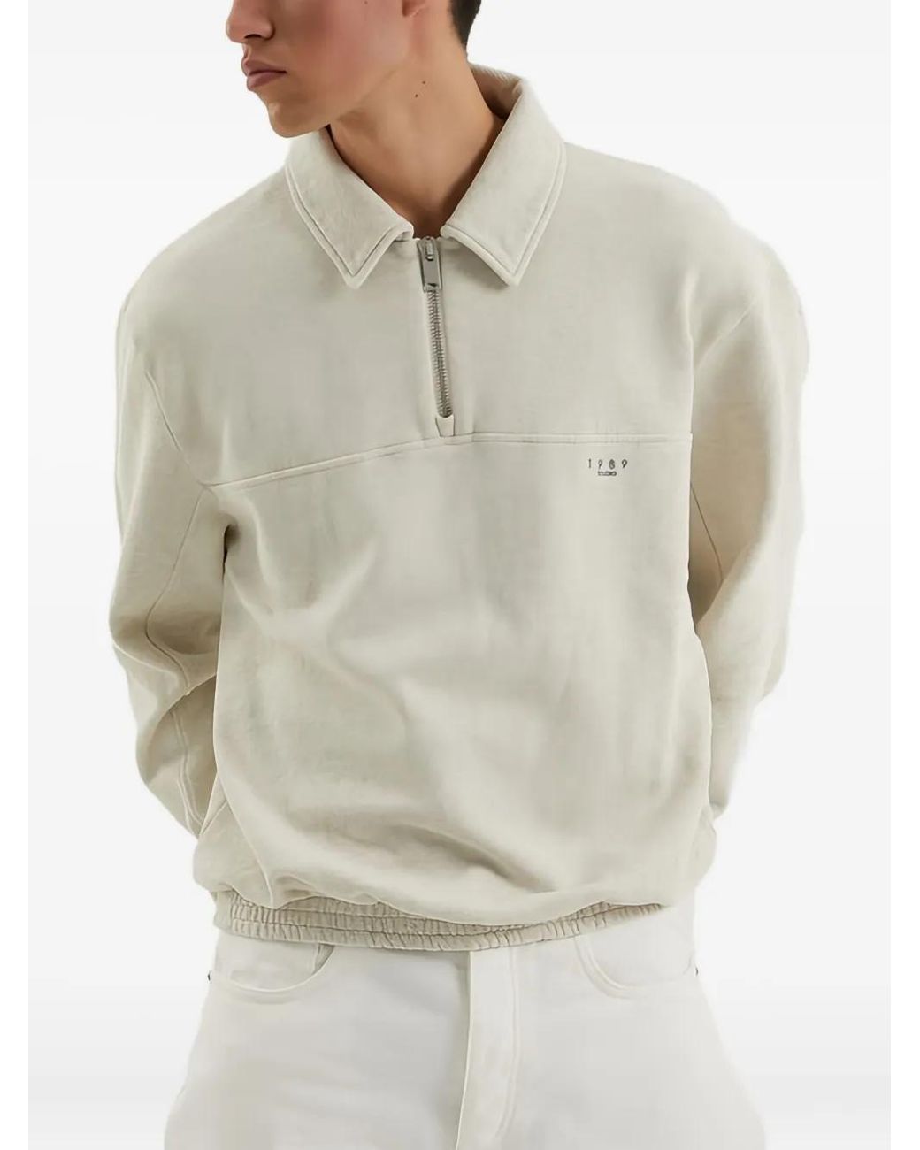 1989 STUDIO White Half-Zip Sweatshirt