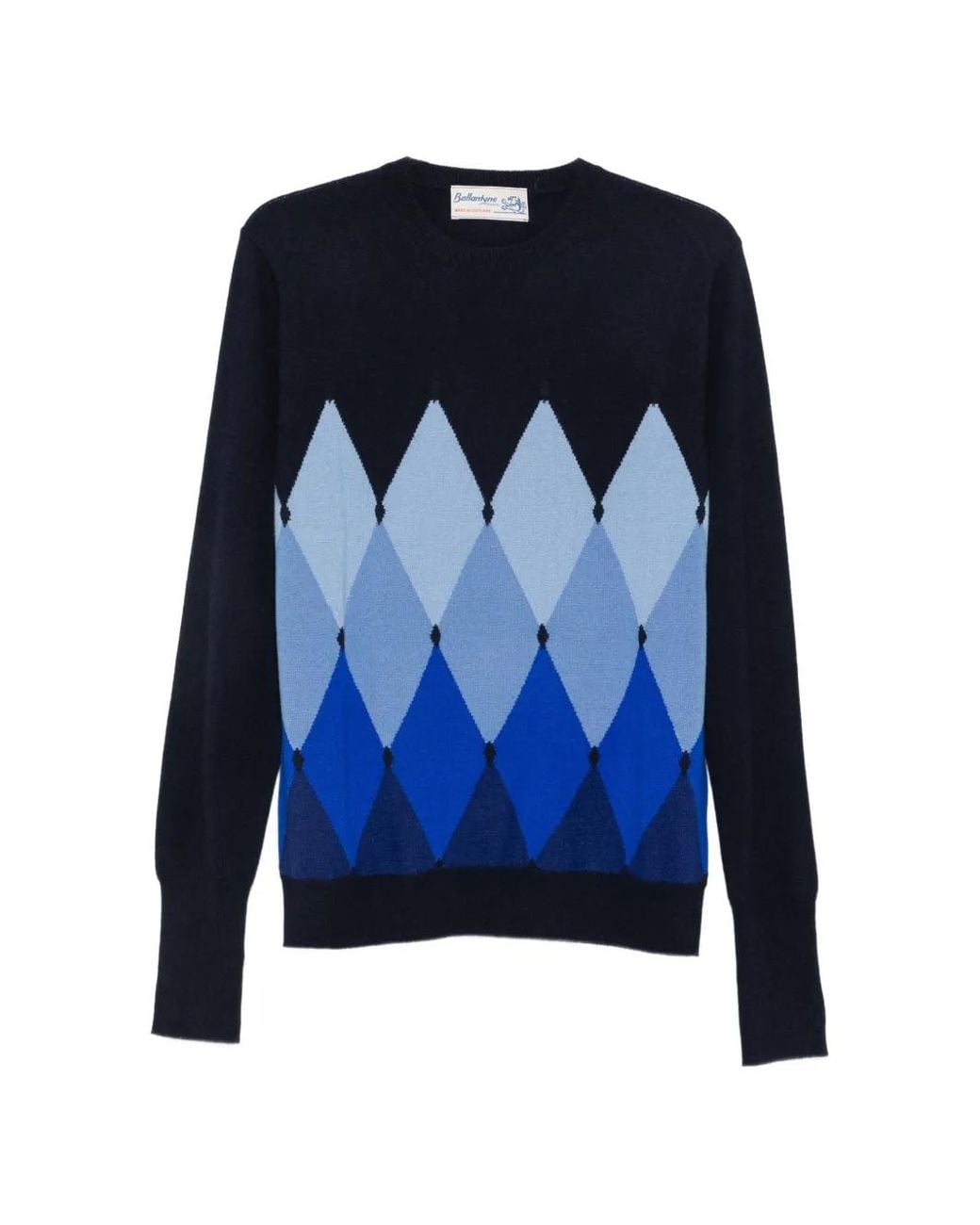 Ballantyne Blue Argyle-Pattern Sweater for men