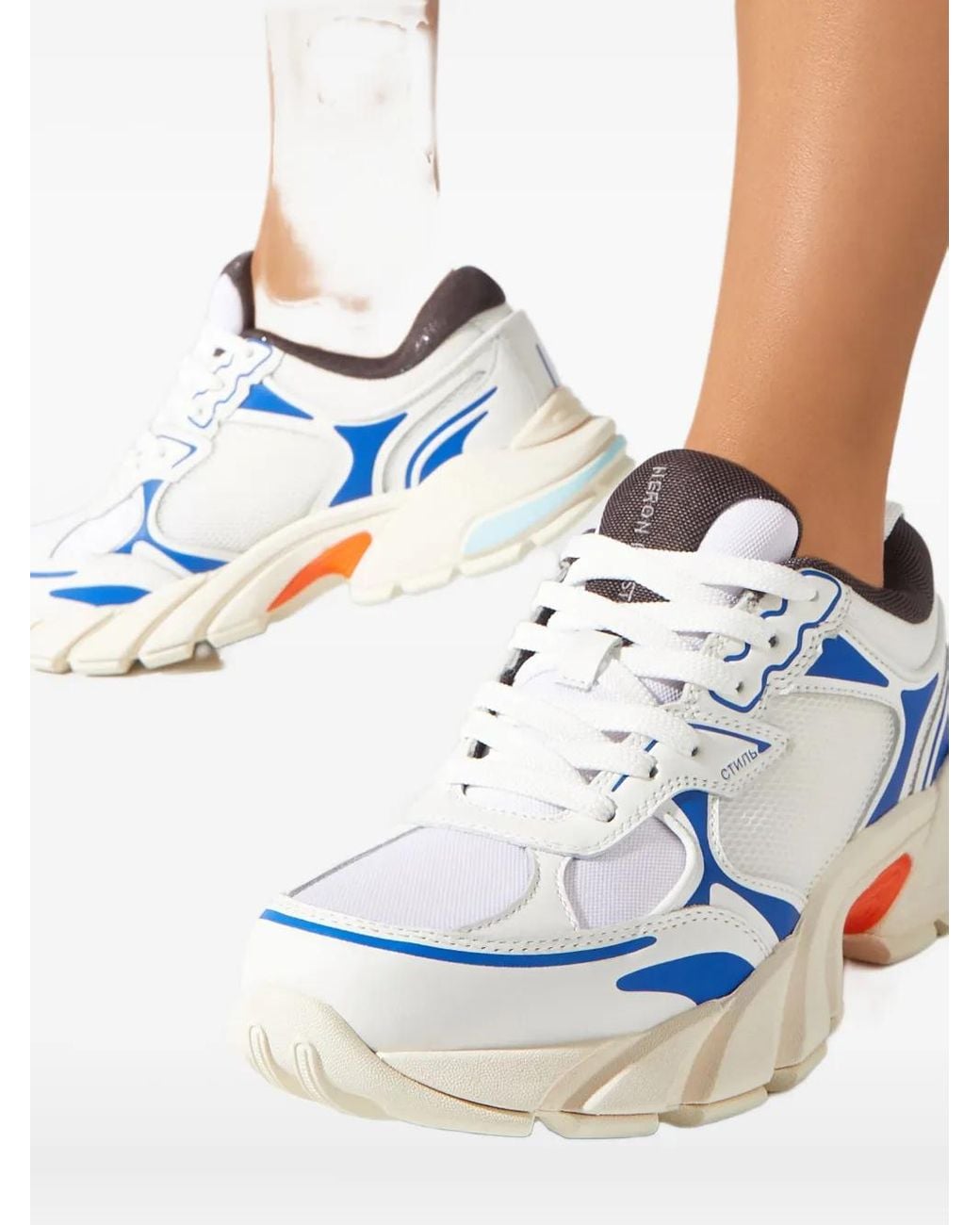 Heron Preston Blue Block Stepper Lace-Up Sneakers