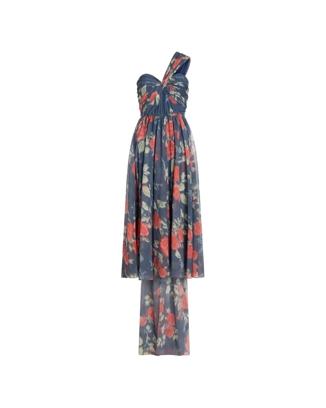 Markarian White Erica Chiffon Midi Dress