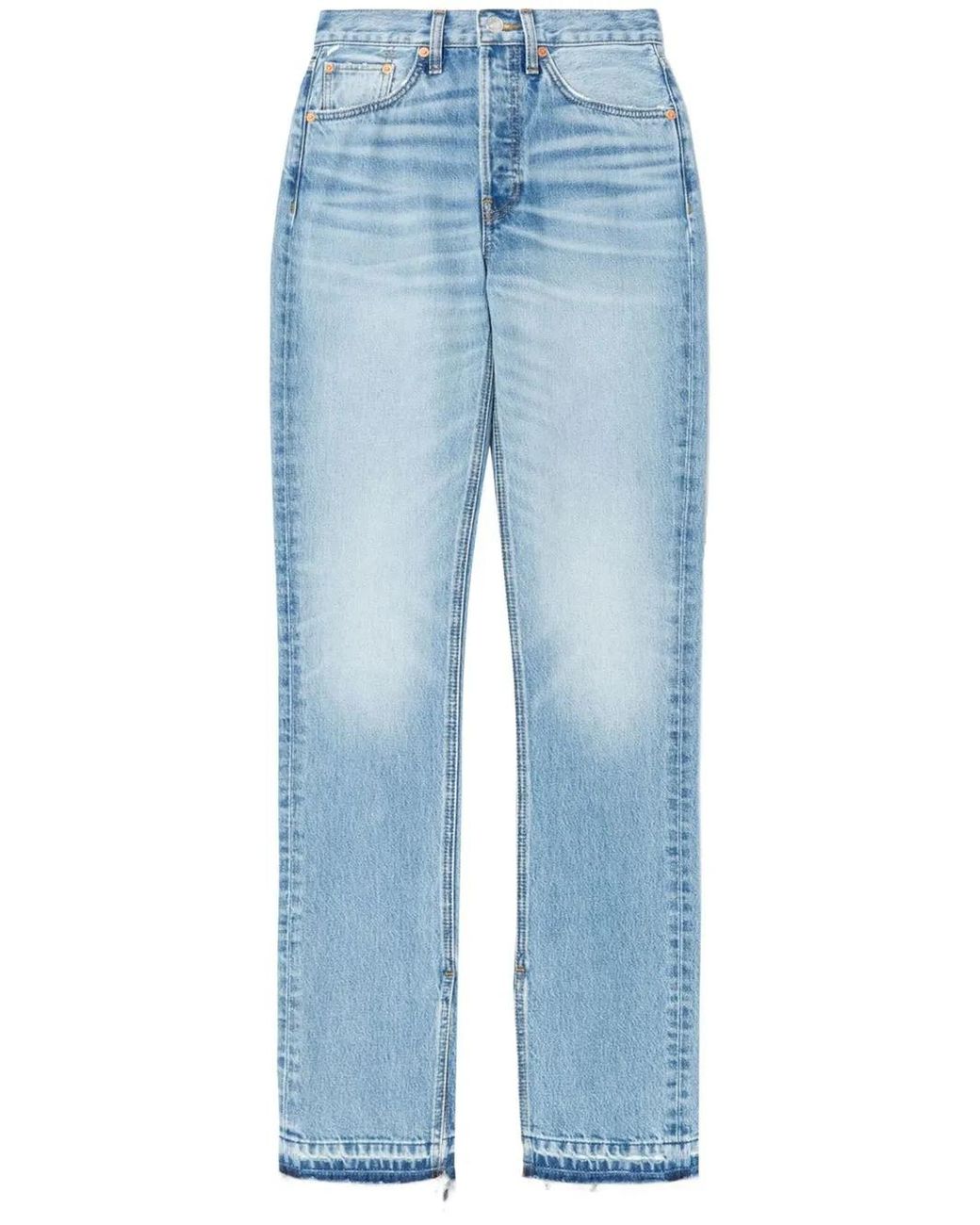 Re/done Blue High-Rise Light Wash Jeans