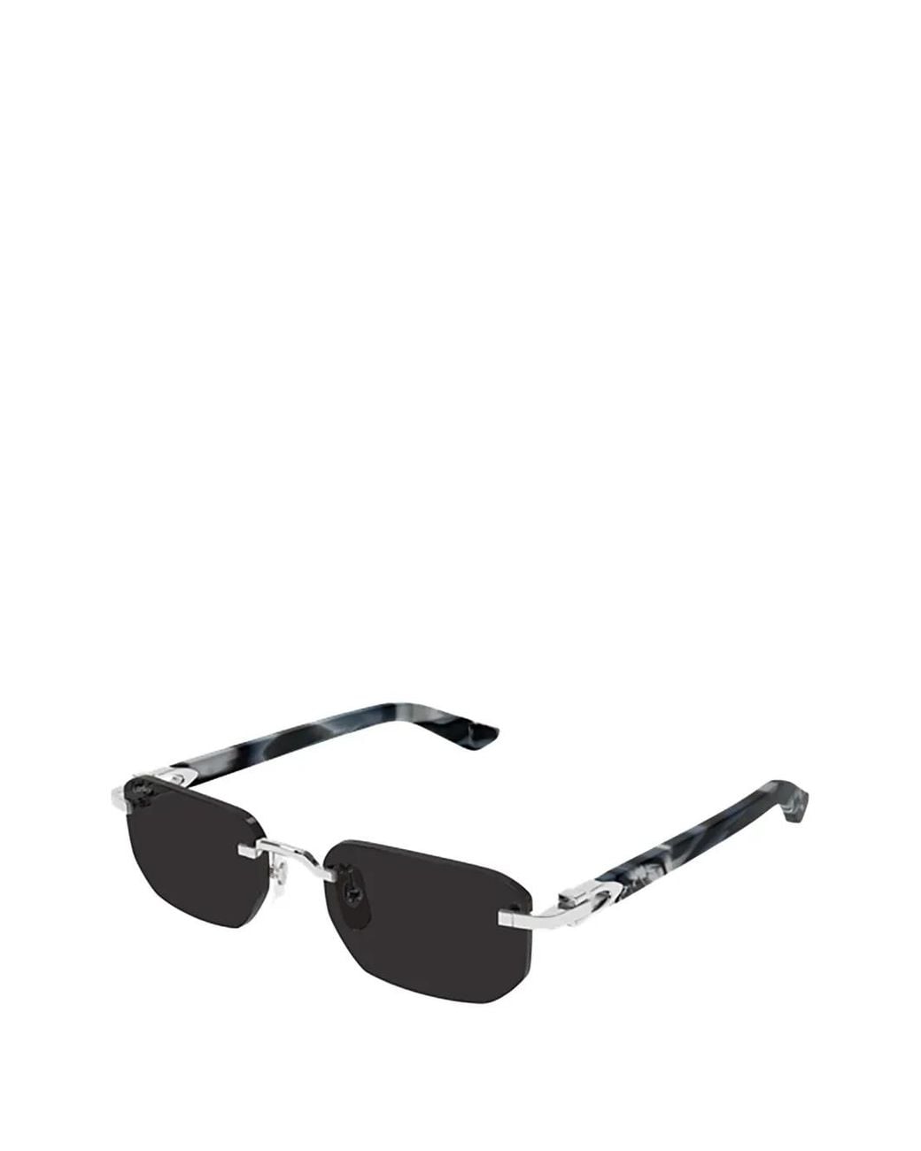 Cartier Black Rectangle-Frame Sunglasses